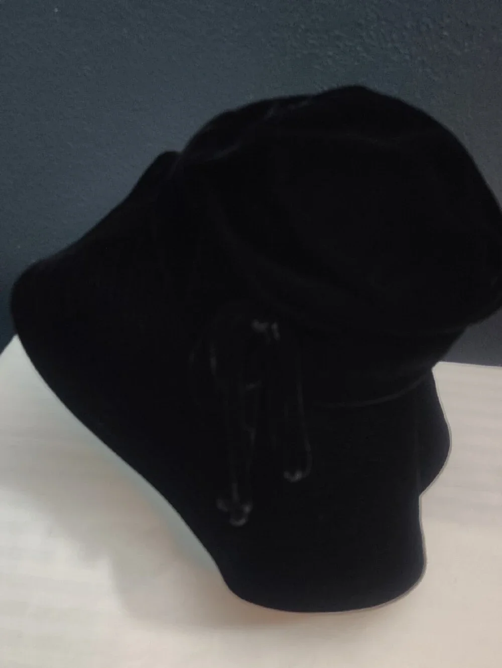 Rare Vintage Marshall Field & Co Black Velvet Slouch Bucket Floppy Hat 1960s S
